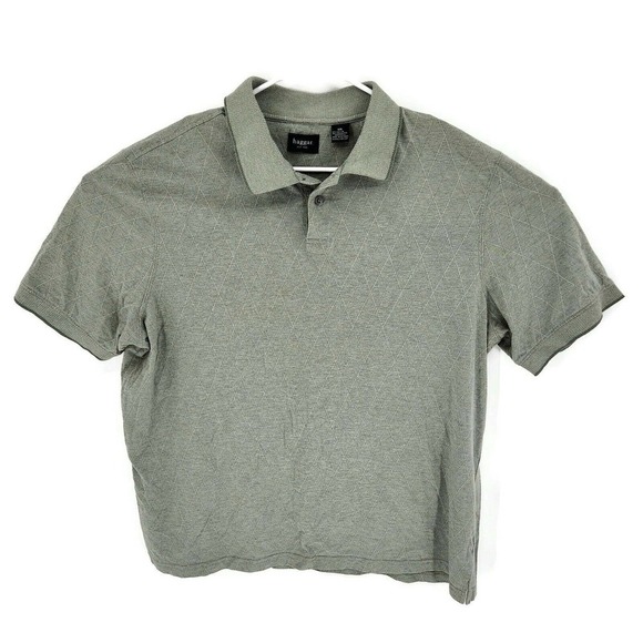 Haggar Mens Activewear Polo Shirt Green Argyle Short Sleeve Collared Buttons XXL - Picture 1 of 3